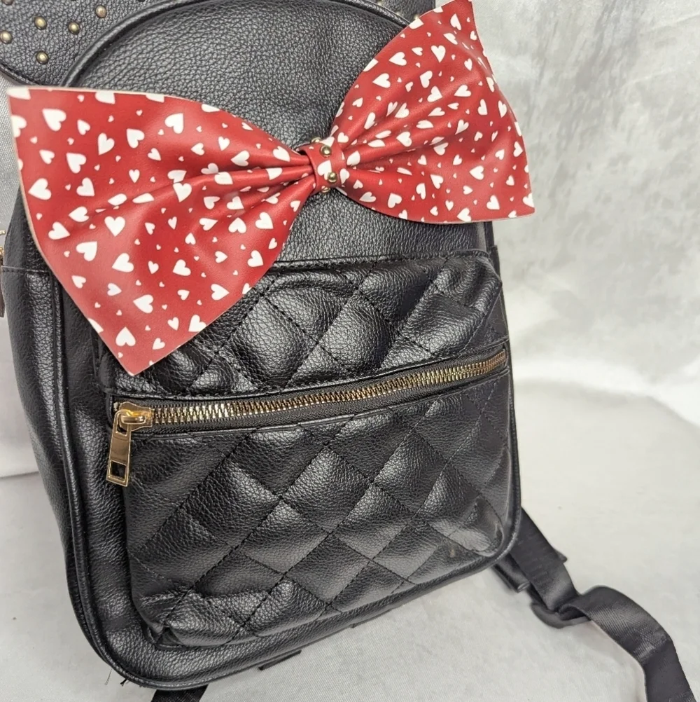 Disney Minnie Mouse Backpack Black with Red Bow by Olivia Miller NO OFFERS‎